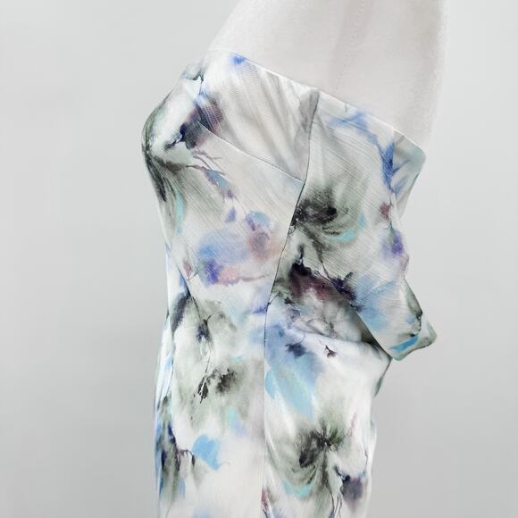 Bec & Bridge Dress Maxi Blue Sz 6 Moondance Strapless Moon Dance White Green - Picture 8 of 10